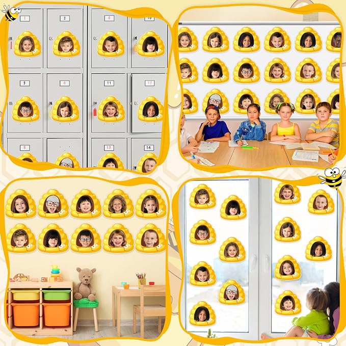 gisgfim 80Pcs Bee Hive Cutouts Summer Honey Bee Hive Decorations Bulletin Board