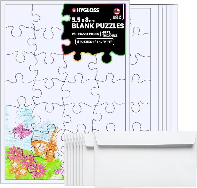 Hygloss 8 Blank Jigsaw Puzzles