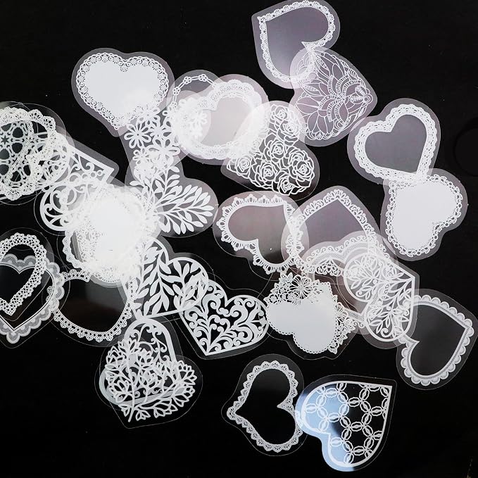 90PCS Lace Scrapbook Stickers DIY Decorative Notebook Frames Photo Album
