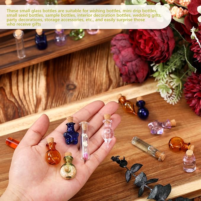 Geiserailie 80 Pieces Tiny Glass Bottles Spell Jars