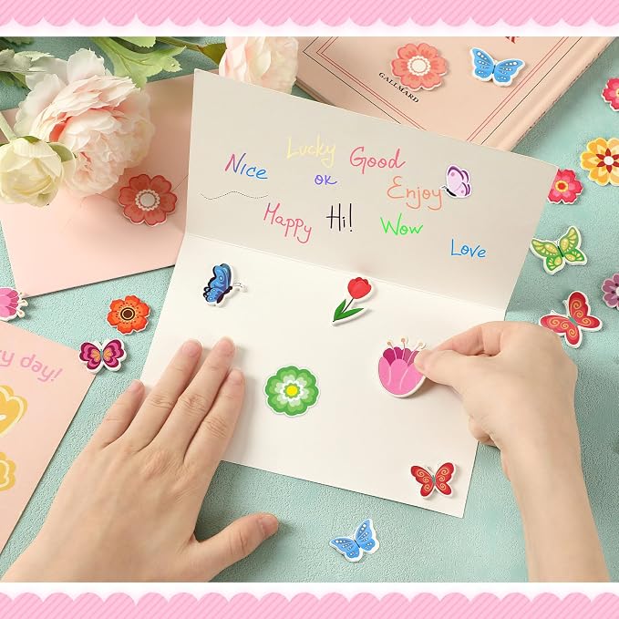 600Pcs Flower Foam Stickers Spring Butterfly Adhesive Stickers | Flower Decals
