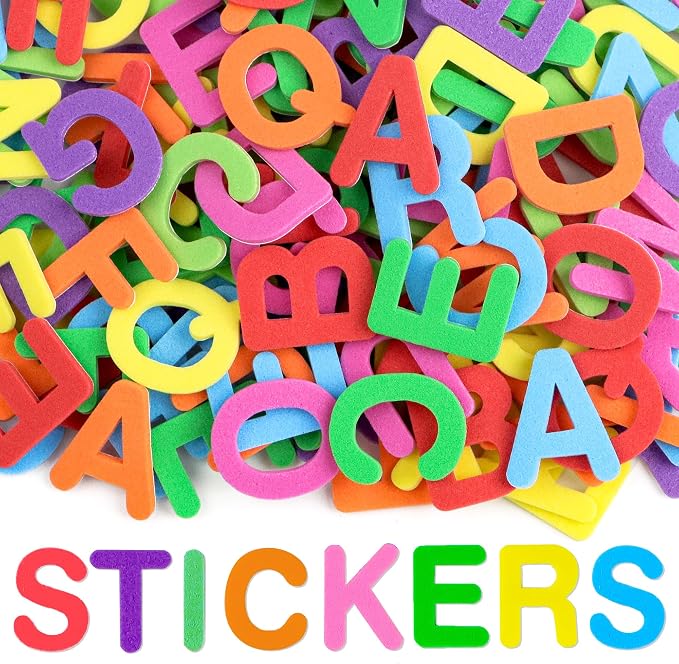 1300Pcs Foam Stickers, 8 Colors Foam Letter Stickers
