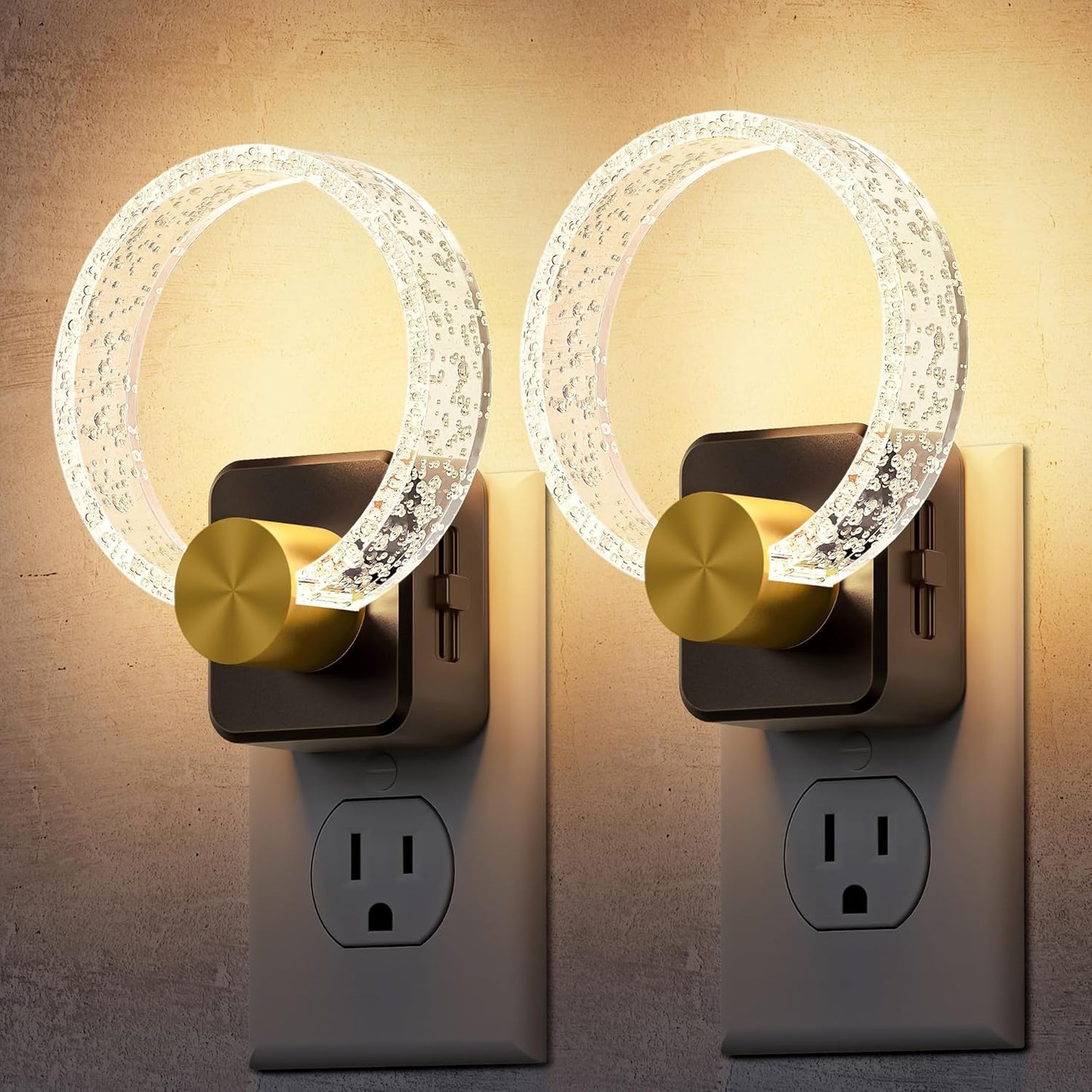 DORESshop LED Night Light，Decorative Night Light Plug Into Wall [2 Pack] with Dusk-to-Dawn Sensor, Dimmable Nightlights, Adjustable Brightness for Hallway, Bedroom,Kids Room,Stairway,Soft White