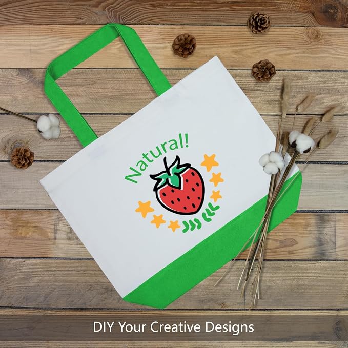 TOPDesign 1-Pack Super Strong Large 12oz Cotton Canvas Tote Bag, Reusable