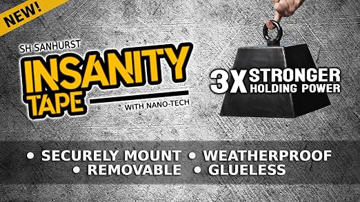Insanity Double Sided Tape Heavy Duty, Removable Nano Mounting Tape Safe