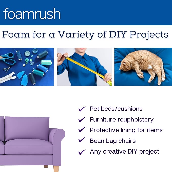 FoamRush 5" x 36" x 36" Premium Quality Upholstery Foam Cushion High Density