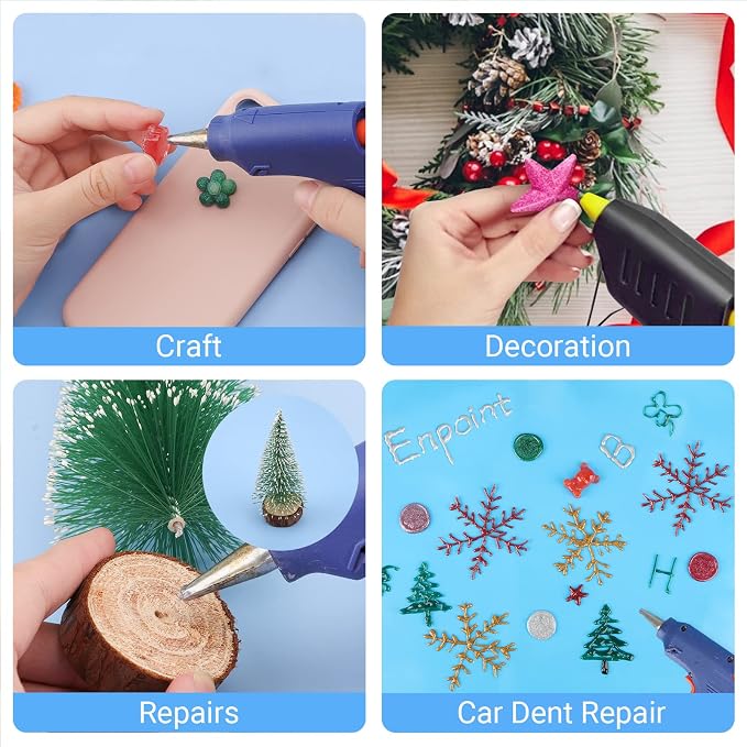 Metallic Silver Hot Glue Sticks Mini, Small Adhesive Glue Sticks