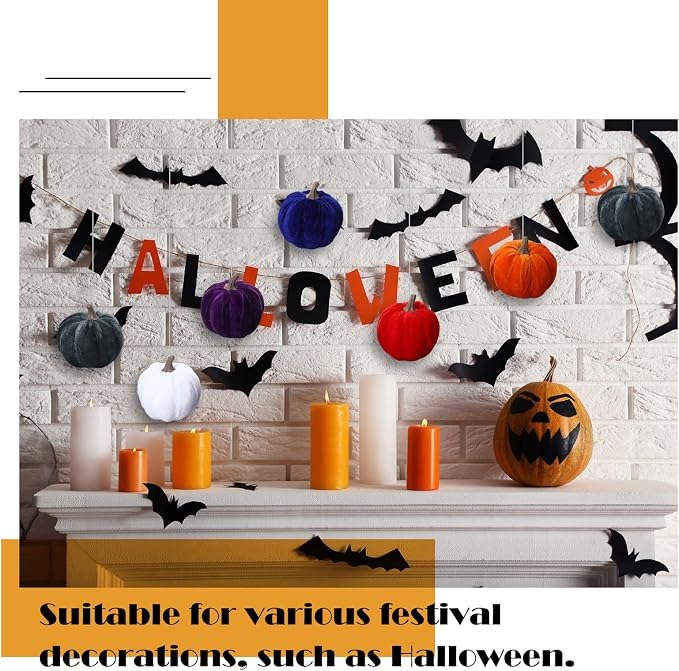 Lenwen 24 Pcs Fall White Foam Pumpkins