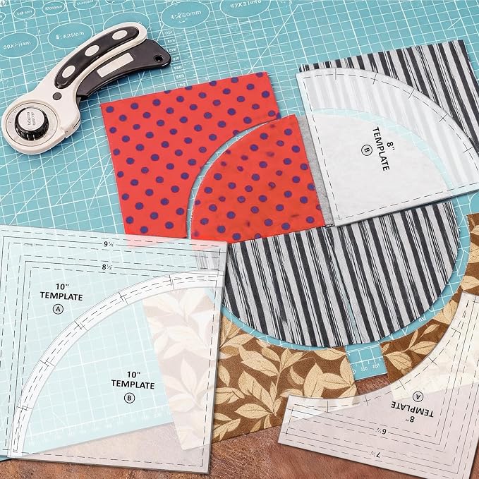 3 Set Drunkards Road Quilting Templates Large Quilting Rulers and Templates