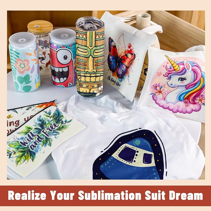 Joyclub 5 PCS Unisex Sublimation Blanks Bulk Polyester T Shirts