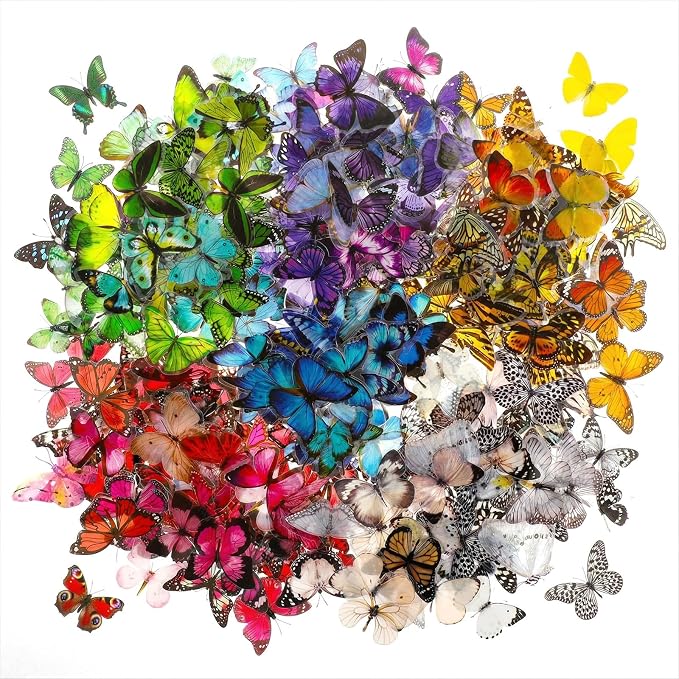 COMNICO Butterfly Stickers PET Waterproof Transparent Colorful Resin Decals