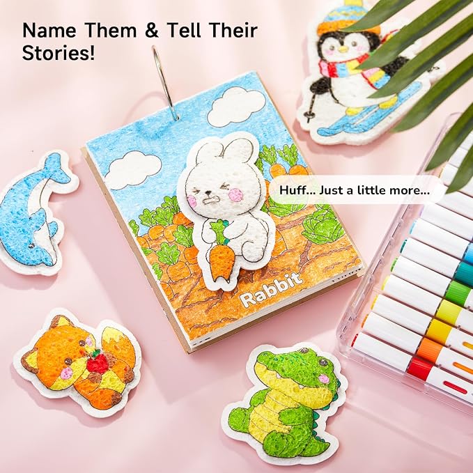 Shuttle Art 63 Pcs Magic Foam Texture Painting Kit Animal Series: 15 Animal