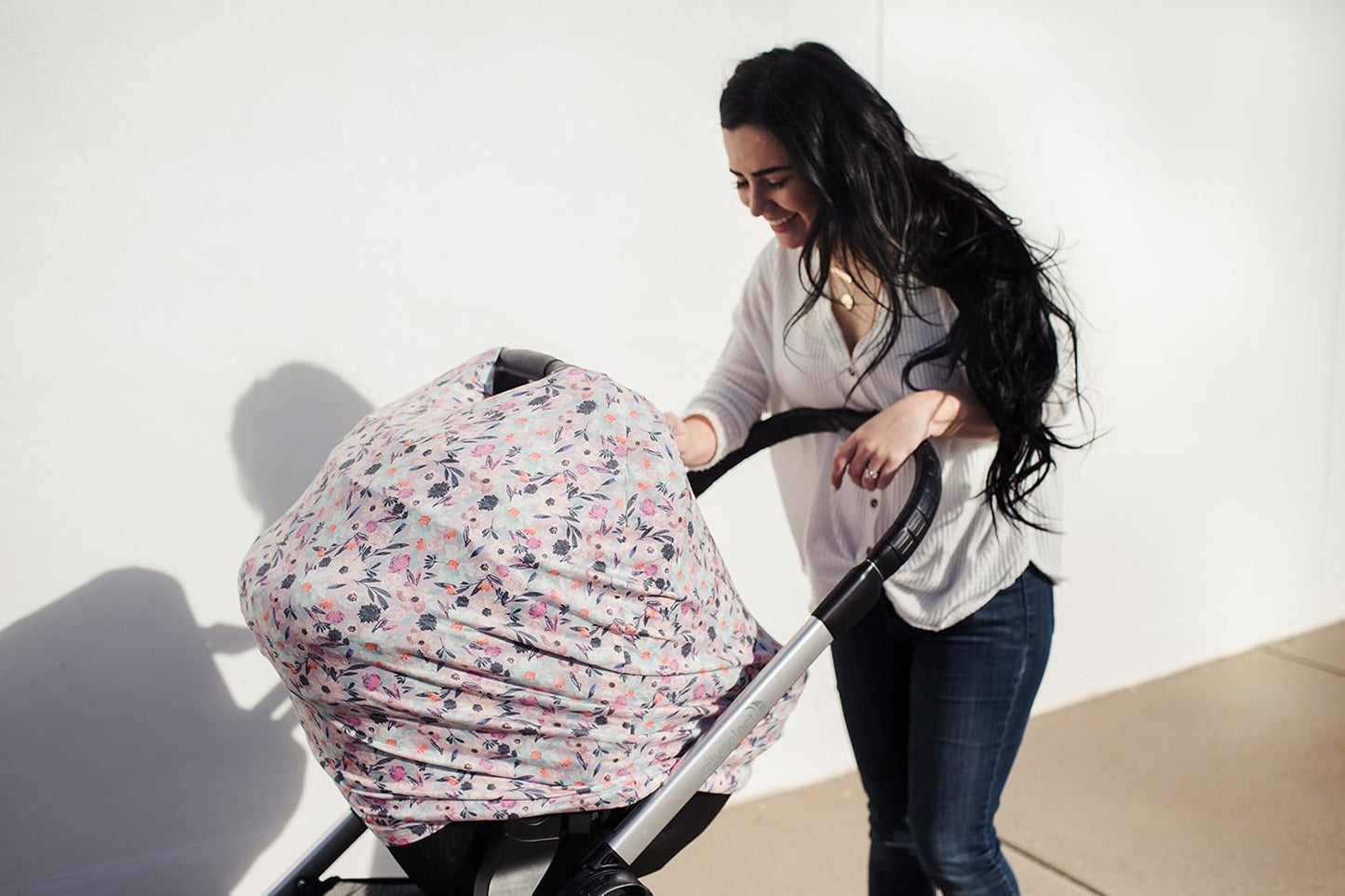 Copper Pearl Multi-Use Cover: Car Seat Covers, Nursing Cover, and Stroller Cover for Sun - Stretchy Fabric, All-Season Use, Stylish Designs, Easy Access for Moms - Morgan
