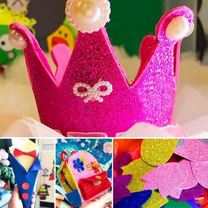 10 Sheets Glitter Paper Sheet for Crafts, A4 Cardstock Self-adhesive Paper for