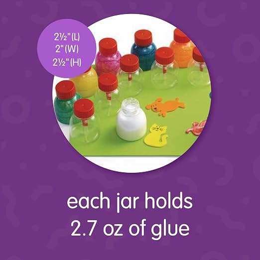 Colorations Glue Jars Set of 12, Empty Glue Bottles