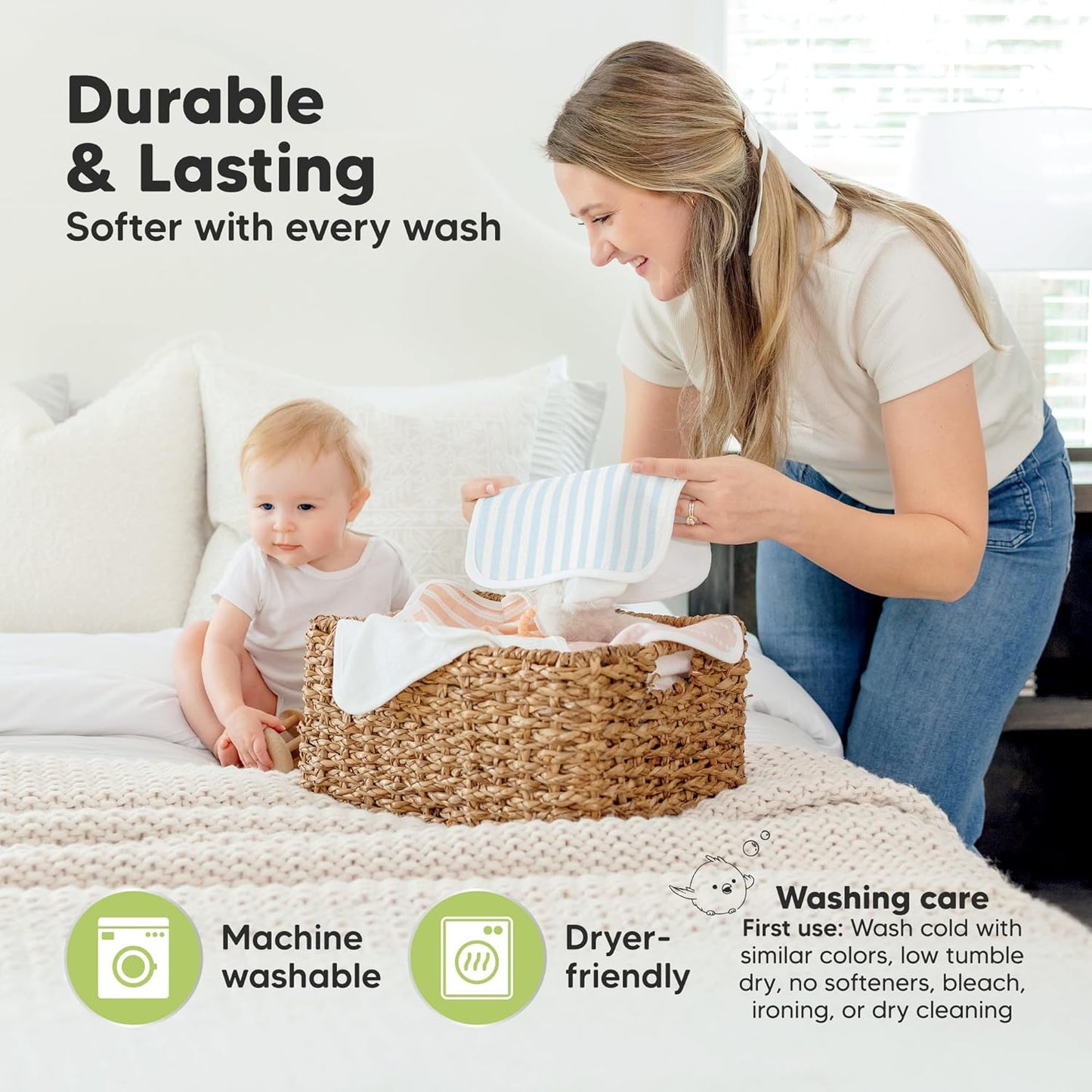 6-Pack Cotton Baby Washcloths for Newborn - Organic Cotton Muslin Soft Wash Cloths for Babies,Infant,Kids,Toddler Towels for Boy,Girl,Super Absorbent Face Cloths,Scratch-free Baby Rags (Constellation)