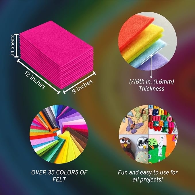 FabricLA Acrylic Felt Sheets for Crafts