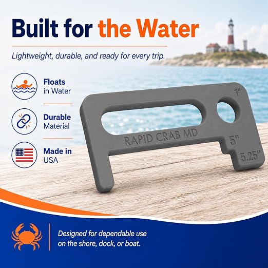 Crab Measurement Tool for MD Blue Crabs and Clams | Regulation Soft Shell