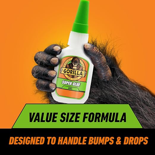 Gorilla Super Glue Gel Value Size, Fast‑Setting Strong Bond, Impact‑Tough