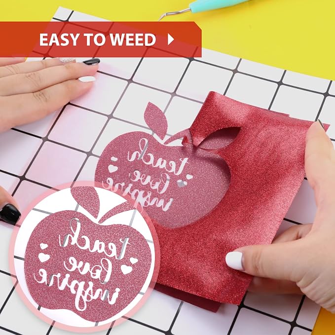 HTVRONT Glitter HTV, Easy-Weed for Craft Design