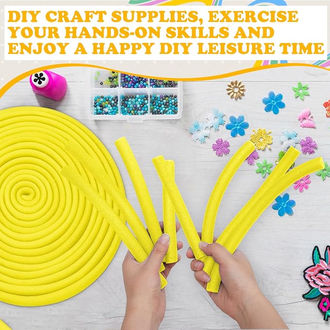 Frienda 5/8 Inch x 40 Ft Yellow Foam Noodles