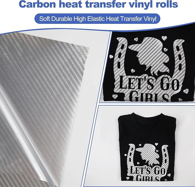 guangyintong Heat Transfer Vinyl Carbon Silver HTV Rolls, HTV Vinyl