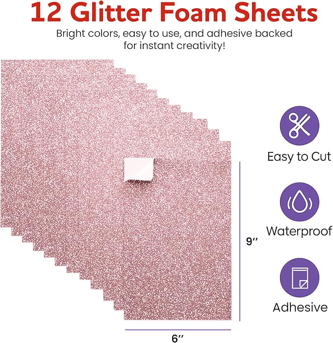 Self-Adhesive Glitter EVA Foam Sheets