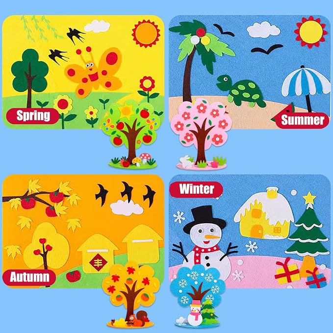 60 PCS Felt Fabric Sheets Craft Kit, Thick Nonwoven Felt,