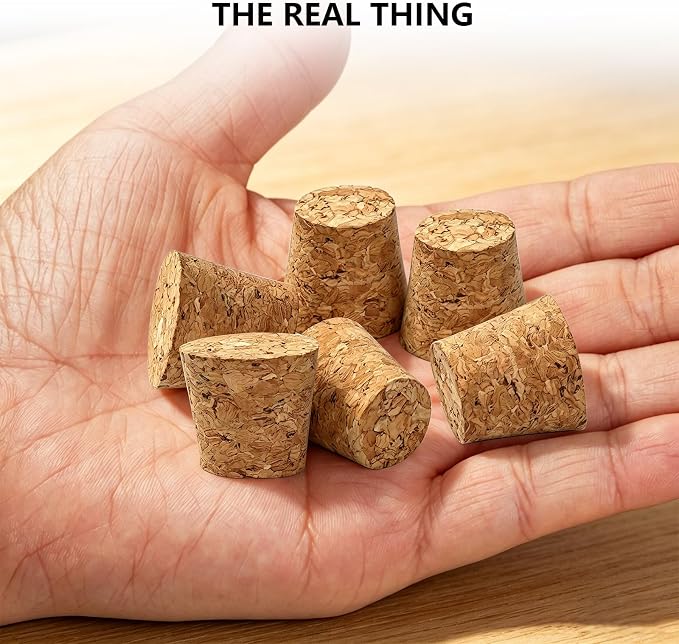 12Pcs Tapered Cork Plugs, 0.86 x 0.66 x 0.79 Inch Wooden Wine Bottle Cork