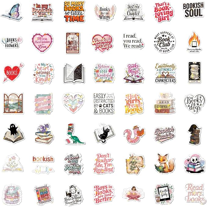 150 Pcs Romance Book Stickers for Kindle, Holographic Reading Sticker Packs for