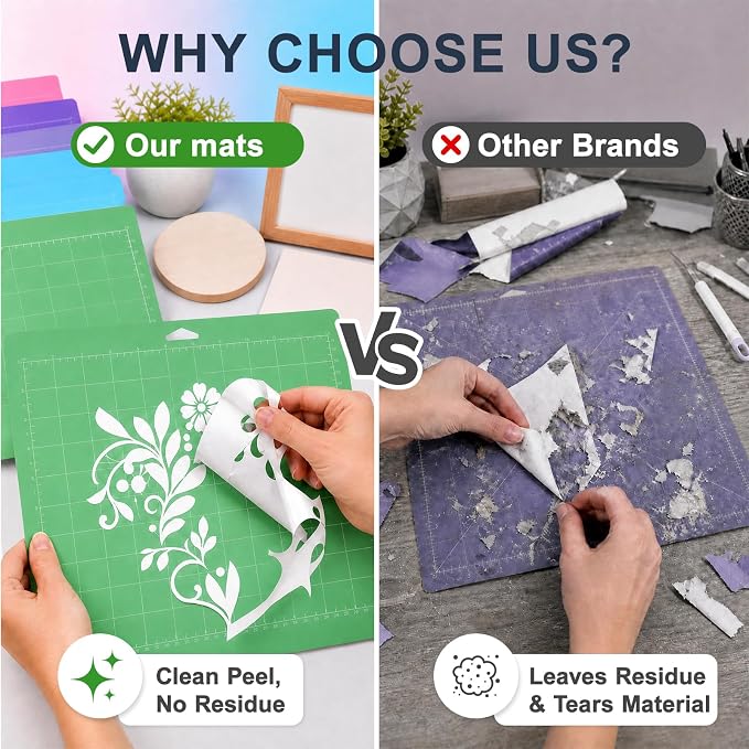 Cutting Mat for Cricut, 12x12 inch 9 Pack Variety Cutting Mats Replacement