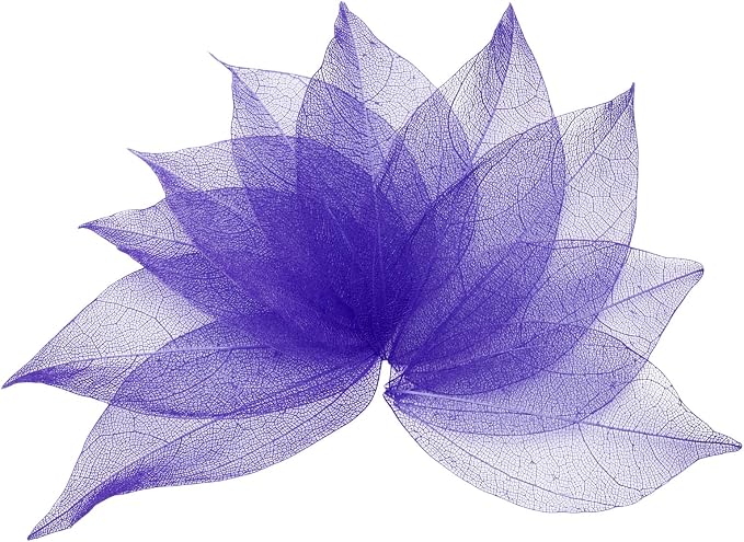 uxcell 100 Pcs Dark Purple Skeleton Leaves
