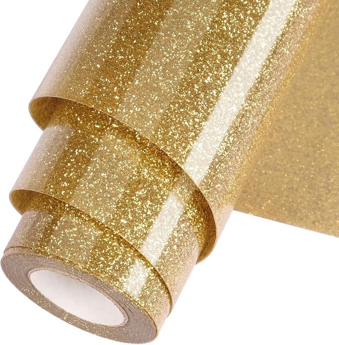 Gold Glitter HTV Heat Transfer Vinyl Roll 12inch x 20 ft