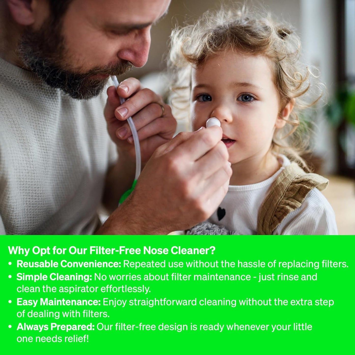 Nose Sucker for Baby by LoveNoobs™, BPA/BPS Free, Safe Nasal Aspirator for Baby, Saca Mocos para Bebes, for Newborn & Infant, No Extra Filter Needed