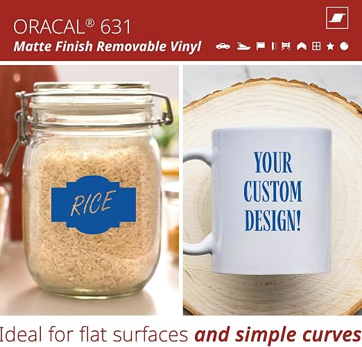 ORACAL 631 Matte Gentian Blue Vinyl Durable Roll Easy to Weed Permanent