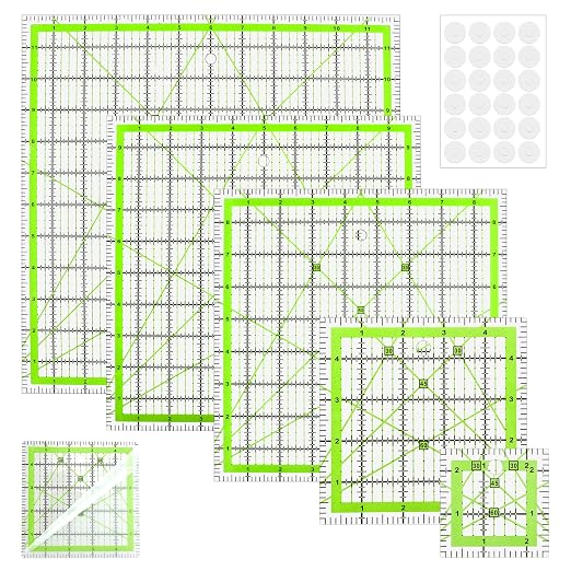 Quilting Rulers, 5 Square Quilting Templates