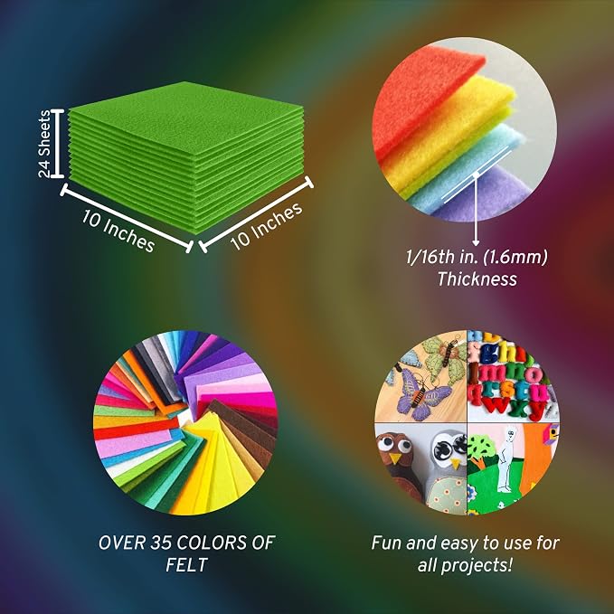 FabricLA Acrylic Felt Sheets for Crafts