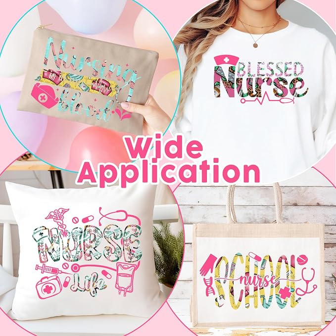 Tintnut Nurse Theme Heat Transfer Vinyl, 10 Sheets 12×10in Iron on Vinyl |