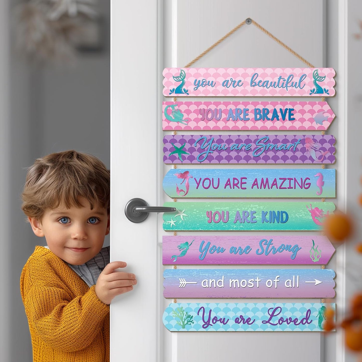 Mermaid Room Decorations For Girls, Kids Room Decor, Inspirational Wall Decor, Little Kids Bedroom Decor,Bedroom Deco For Teen Girls,Nursery Wall Deco(Mermaid)