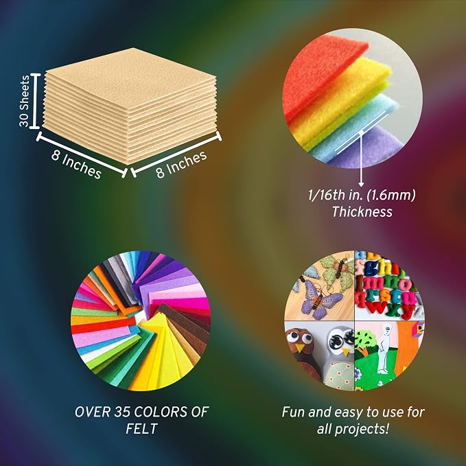 FabricLA Acrylic Felt Sheets for Crafts