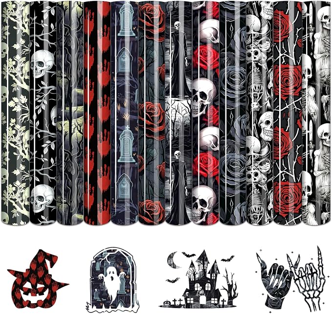 Tintnut Gothic Halloween Heat Transfer Vinyl, easy cut & weed, stretch washable