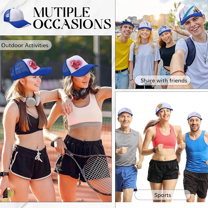 Vabean 24 Pack Sublimation Blank Cap Trucker Mesh Cap Unisex Plain Blank