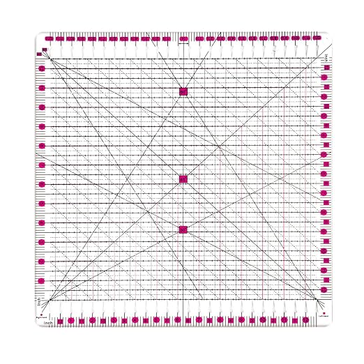 Quilting Rulers 12.5" x 12.5", Slotted Quilting Ruler