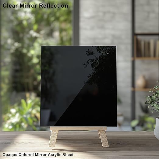12x16 Inches Black Mirror Acrylic Sheet – 2 Pcs Reflective Acrylic Panel
