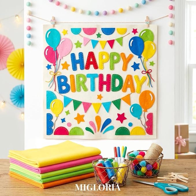 Large Felt Fabric Sheet 36 x 36 Inch, 1.6mm Thick | Soft nonwoven felt