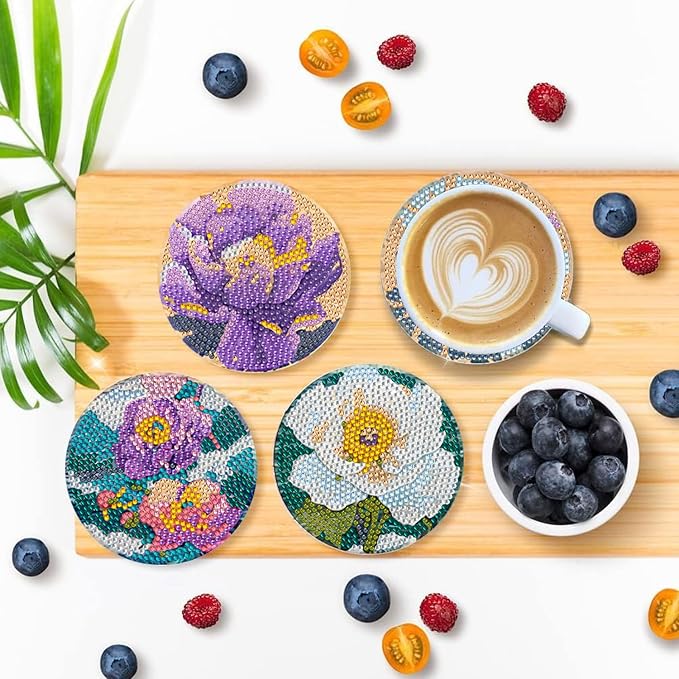 EWJRNSF 8 PCS Diamond Art Coasters Kit
