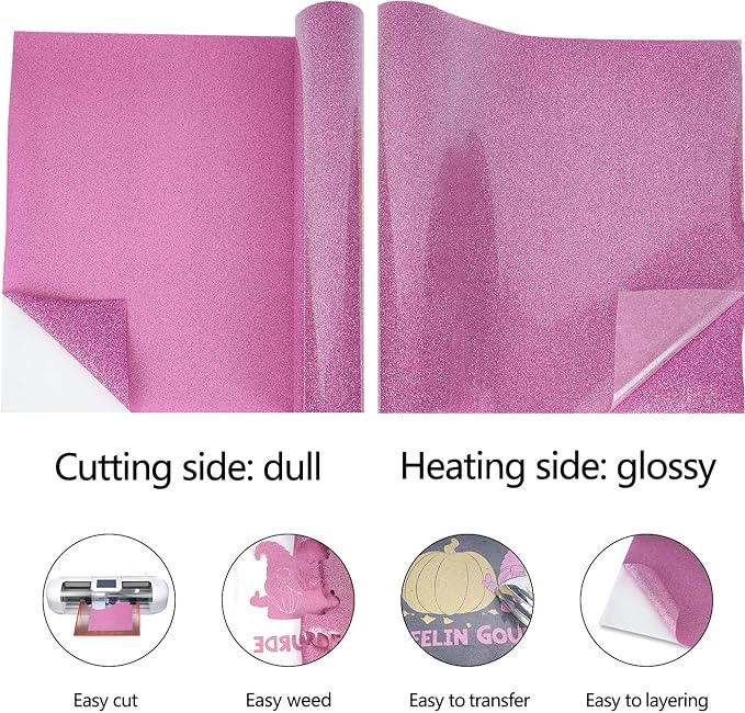 guangyintong Glitter Purple Pink Heat Transfer Vinyl HTV Rolls