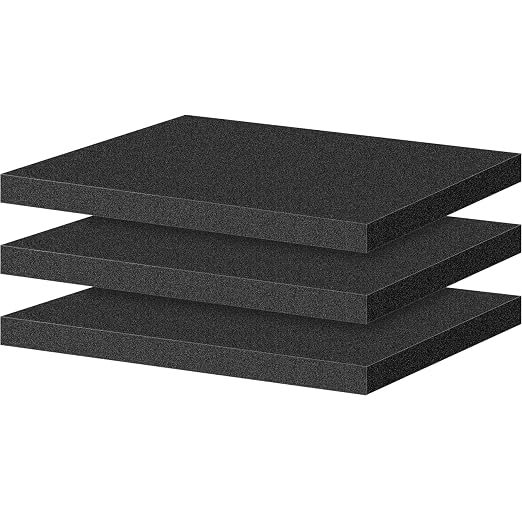 ToLanbbt Polyurethane Foam Sheets, 3P 18 x 12 x 1 Inch Cuttable Tool Box Case