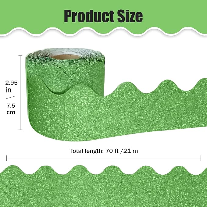 70Ft Shine Bulletin Board Borders，Scalloped Poster Boards Decorations Trim