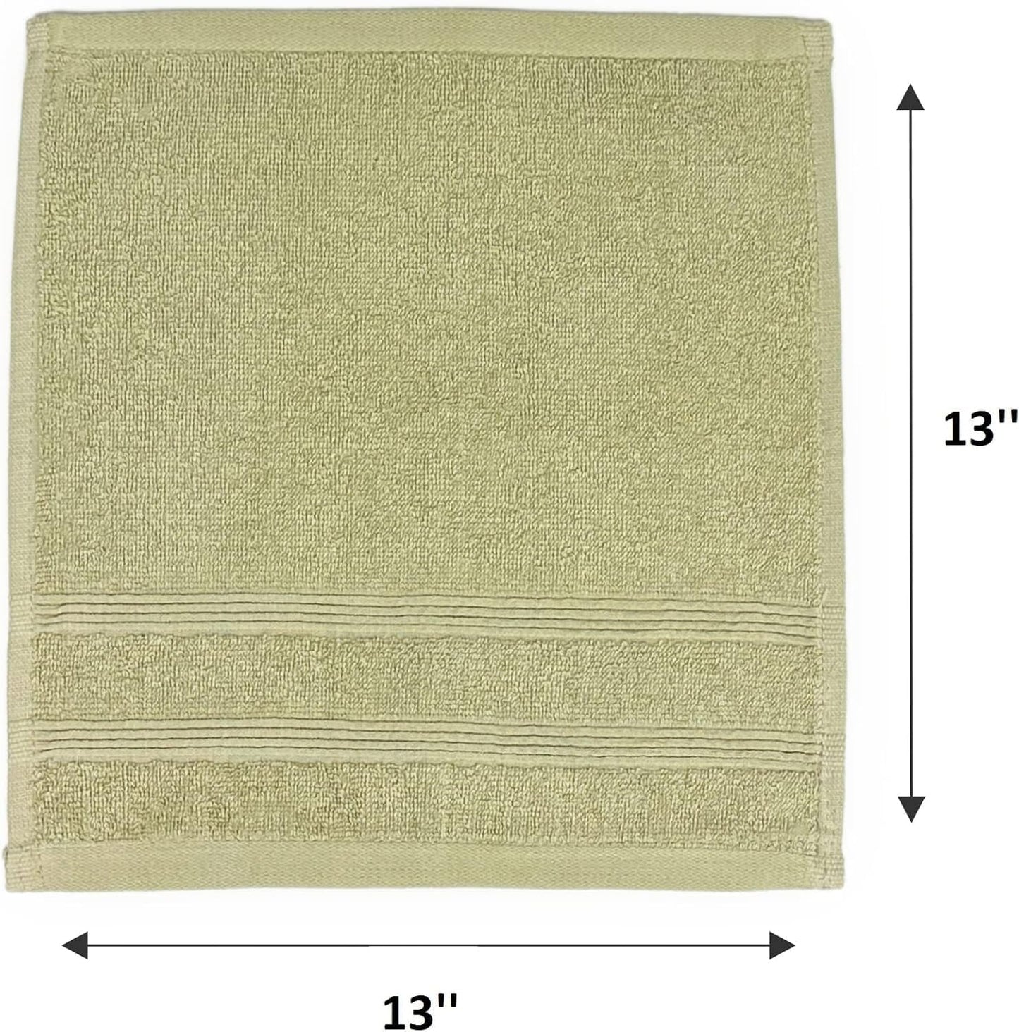 Kaufman - Washcloths for Bathroom, Spa, Gym, and Face Towel 100% Cotton Ring Spun, Ultra Soft Feel and Highly Absorbent Fingertip Towels (24, Linen)